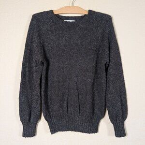 Vintage Pavo Real 100% Alpaca Wool Sweater Black Chunky Handknit M Classic